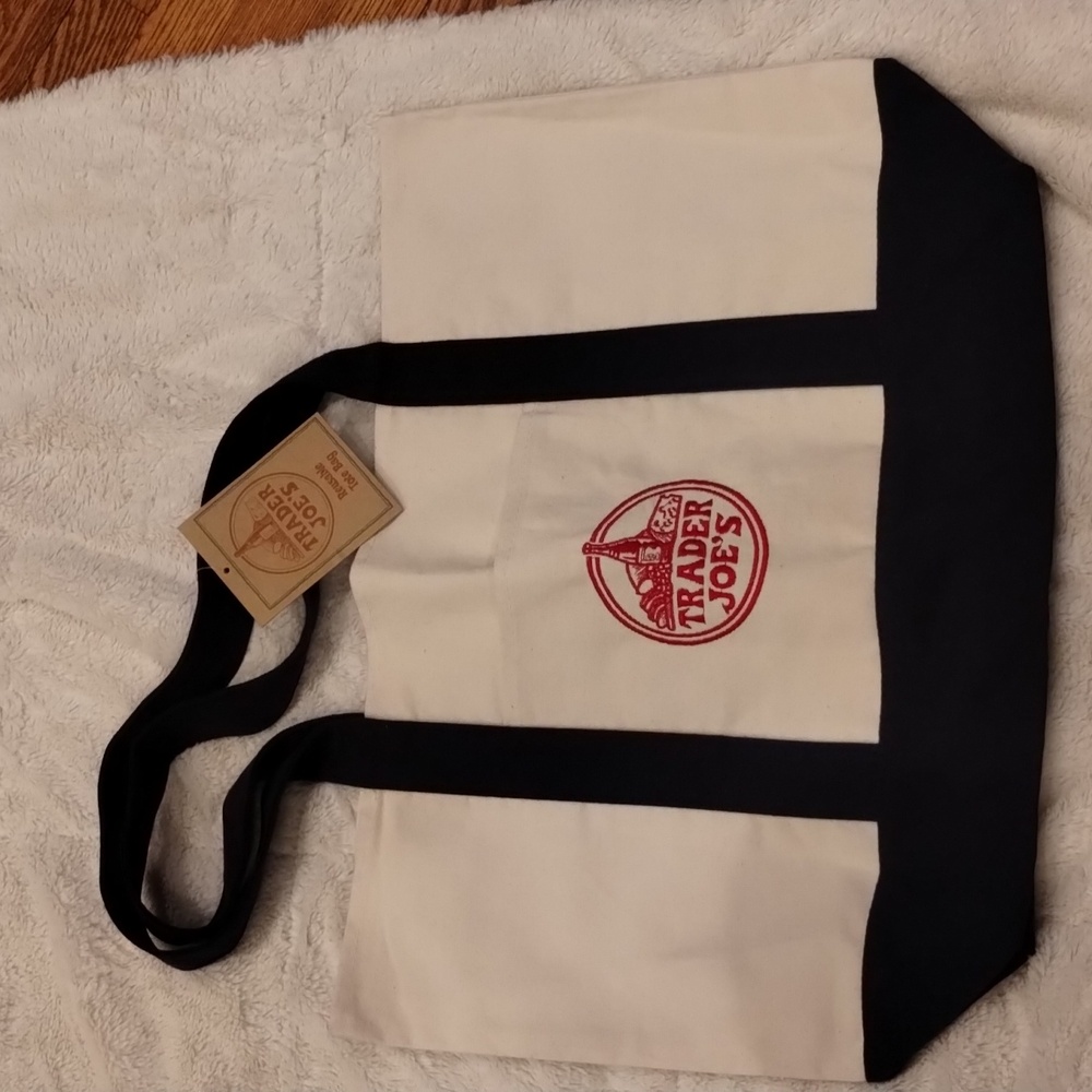 Trader Joe's Tote Bag Cotton Reusable NWT - Picture 4 of 9